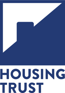 Roof line with chimney with words Housing Trust